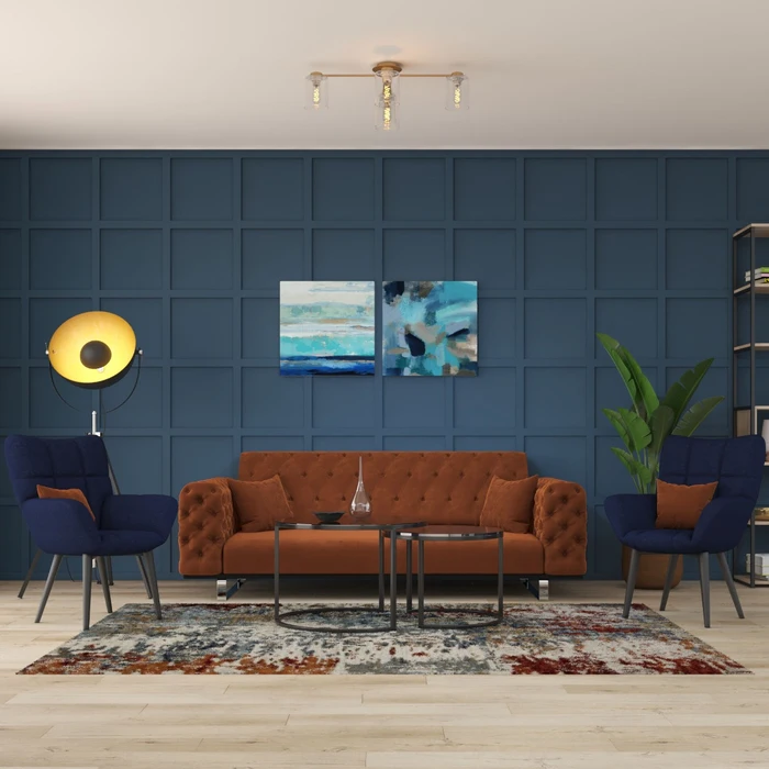Covor living / dormitor Tamarai R 830/GB4, 200 x 280 cm, polipropilena heat-set, gri + alb + maro, dreptunghiular